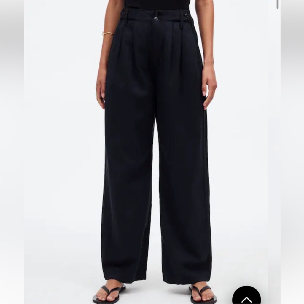 Madewell Harlow Black Button-Front Trousers
